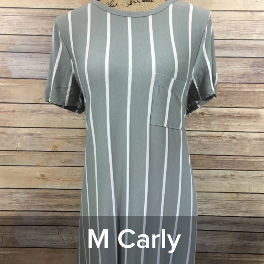 NWT Vertical Stripe LuLaRoe Carly dress M